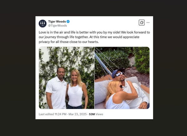 Woods' social media post